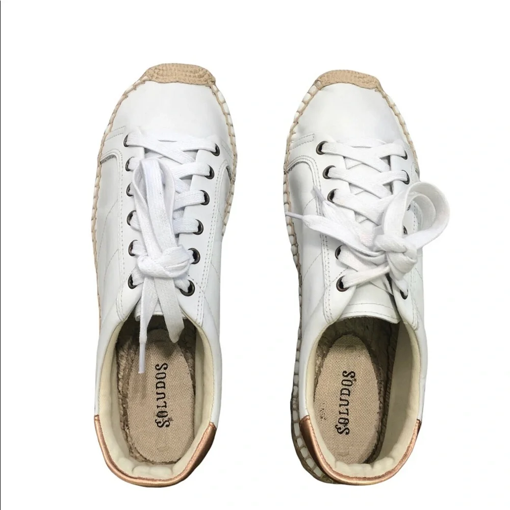 Soludos Espadrille White Leather Sneakers
